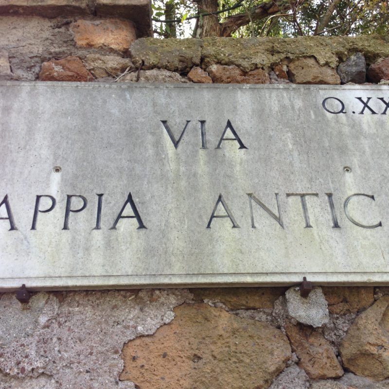 roads plaque for the via appia antica